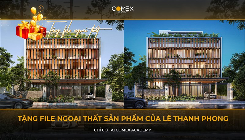 COMEX ACADEMY SHARE TẶNG FILE NGOẠI THẤT CỦA HỌC VIÊN LÊ THANH PHONG TRONG KHÓA HỌC VRAY - SKETCHUP X44